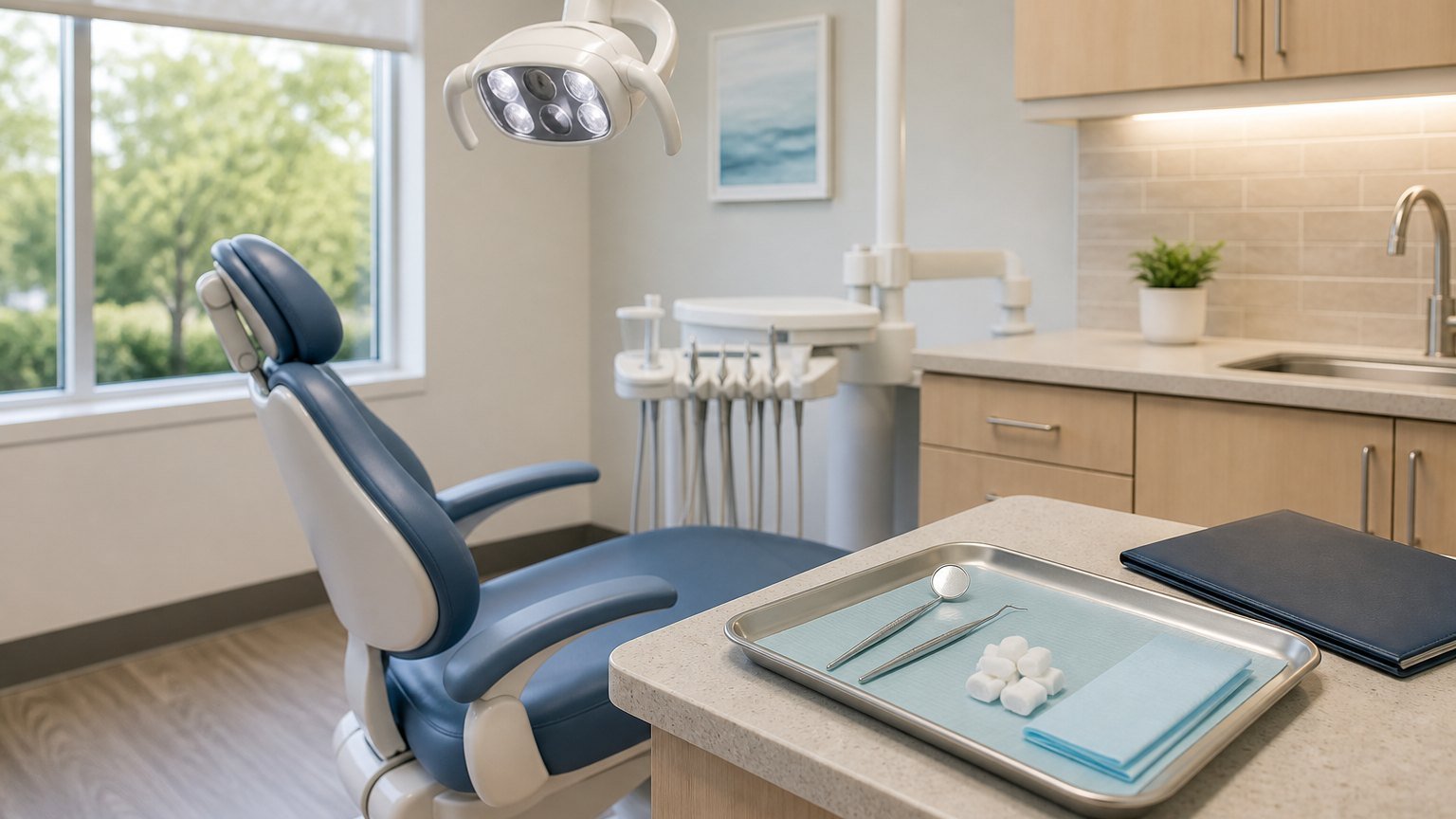 Prepared dental operatory for an urgent examination and treatment planning