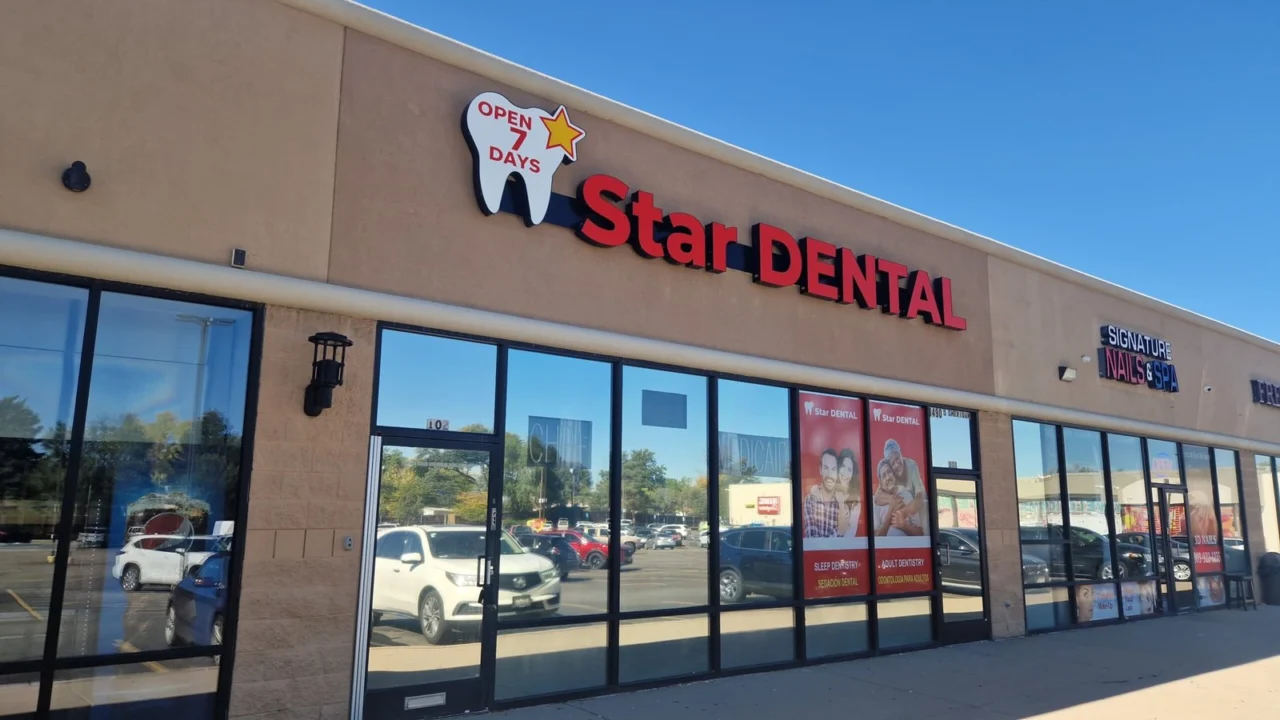 Star Dental office exterior on South Sheridan Boulevard in Denver.