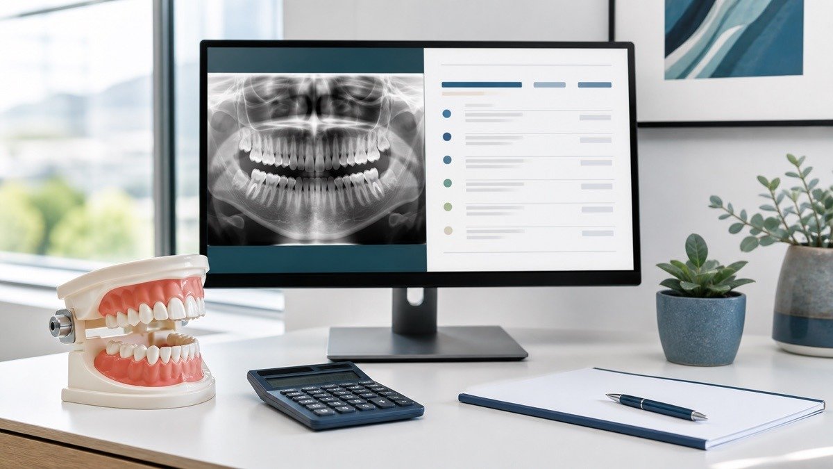 Dental model, panoramic image and treatment estimate used to plan wisdom teeth removal cost